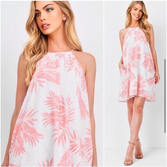 White Coral Springs beautiful flowy women’s spring summer dress - Picture 3 of 4